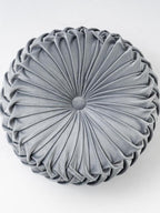 Colorful Round Pleated Velvet Cushion