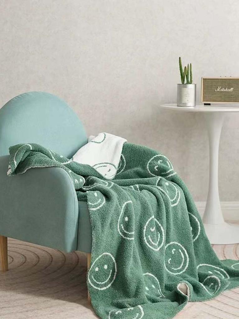 Smiley Face Blanket - Purple