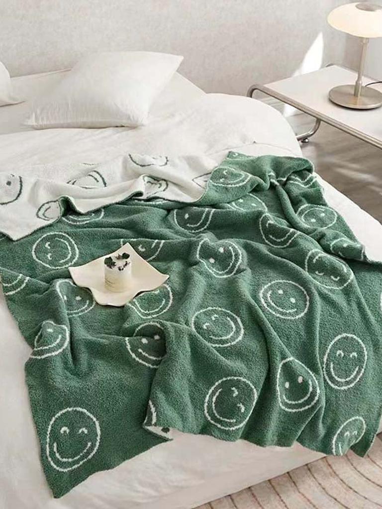 Smiley Face Blanket - Purple