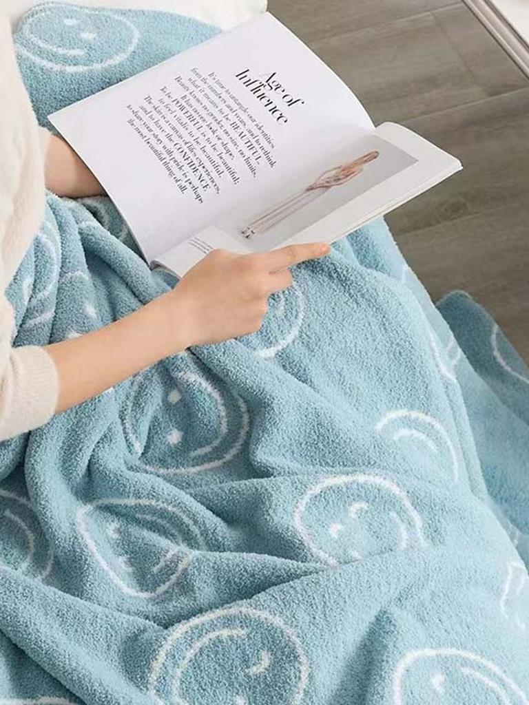Smiley Face Blanket - Purple