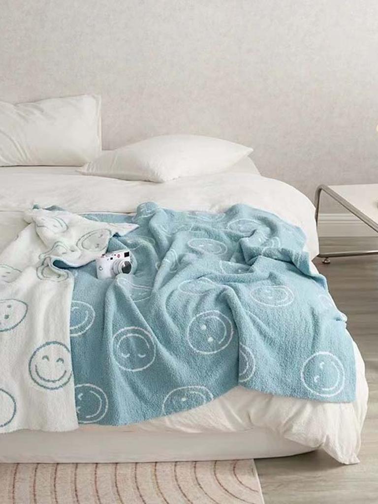Smiley Face Blanket - Purple