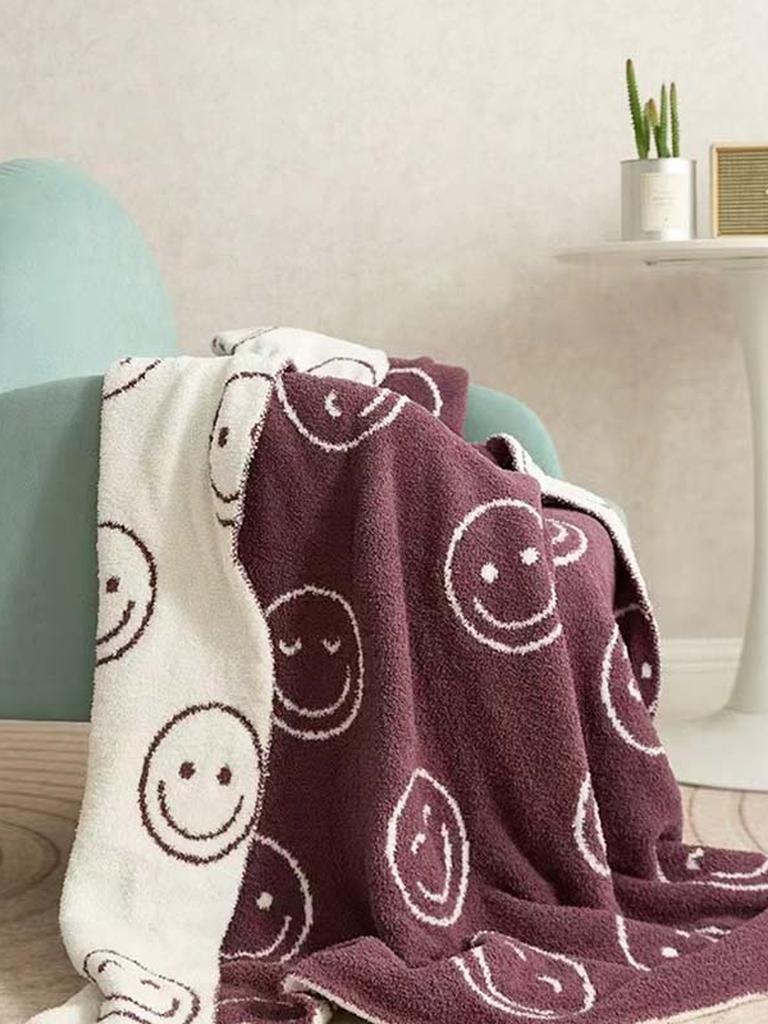 Smiley Face Blanket - Purple