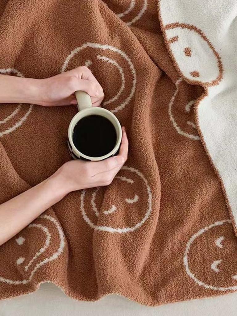 Smiley Face Blanket - Purple
