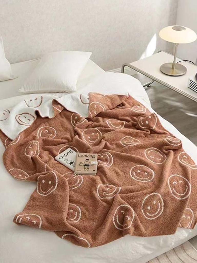 Smiley Face Blanket - Purple