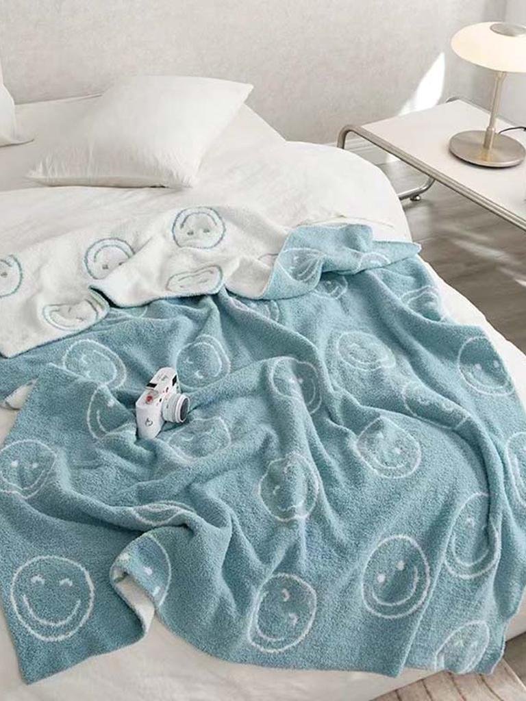 Smiley Face Blanket - Purple