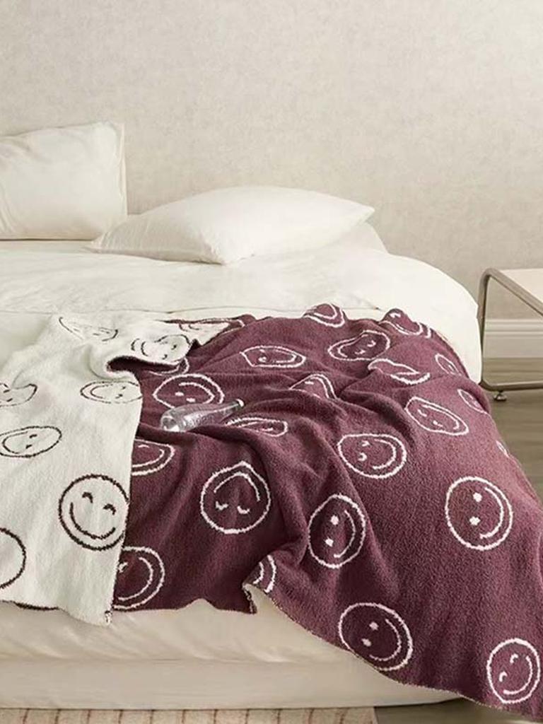 Smiley Face Blanket - Purple
