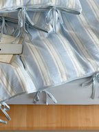Springday Tie-Closure Washed Cotton Stripe Duvet Cover original reference image 13