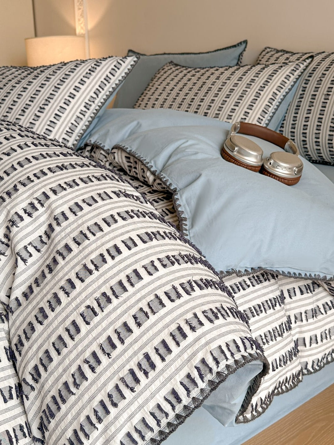 Stitchline Cotton Clip-Jacquard Duvet Cover Set original reference image 19