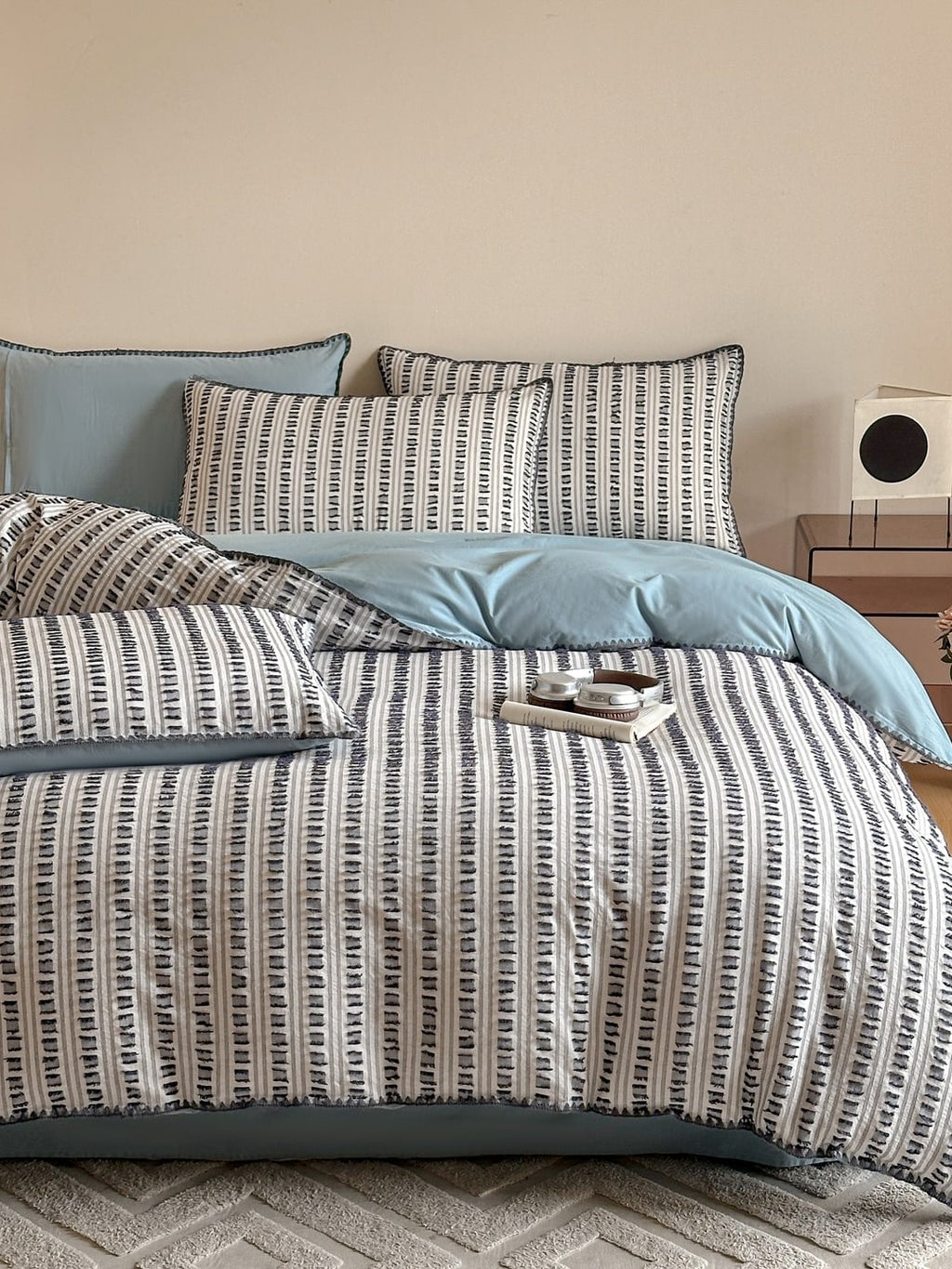 Stitchline Cotton Clip-Jacquard Duvet Cover Set original reference image 20