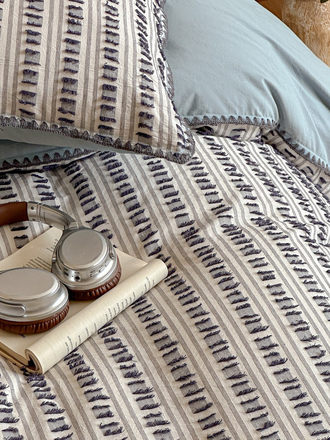 Stitchline Cotton Clip-Jacquard Duvet Cover Set original reference image 23