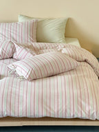 Stripe Social Washed Cotton Duvet Cover original reference image 1
