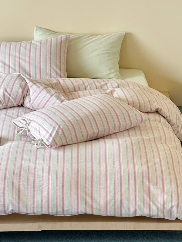 Stripe Social Washed Cotton Duvet Cover original reference image 1
