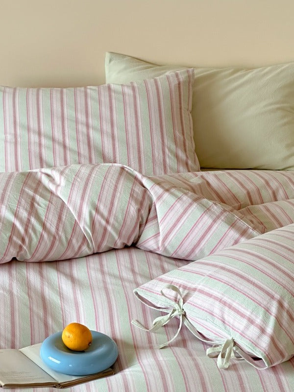 Stripe Social Washed Cotton Duvet Cover original reference image 2