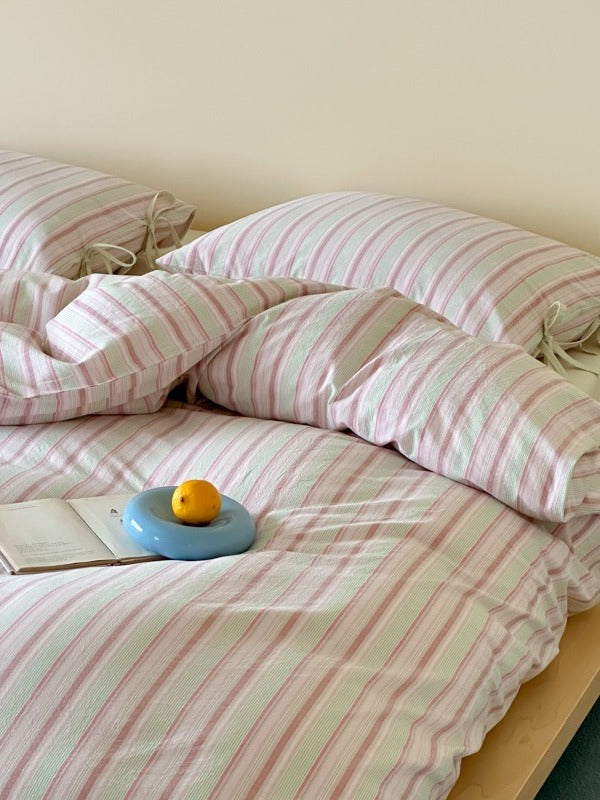 Stripe Social Washed Cotton Duvet Cover original reference image 4