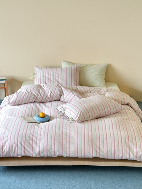 Stripe Social Washed Cotton Duvet Cover original reference image 8