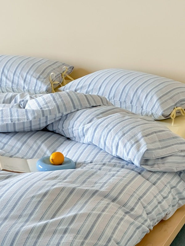 Stripe Social Washed Cotton Duvet Cover original reference image 12