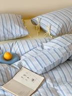 Stripe Social Washed Cotton Duvet Cover original reference image 14