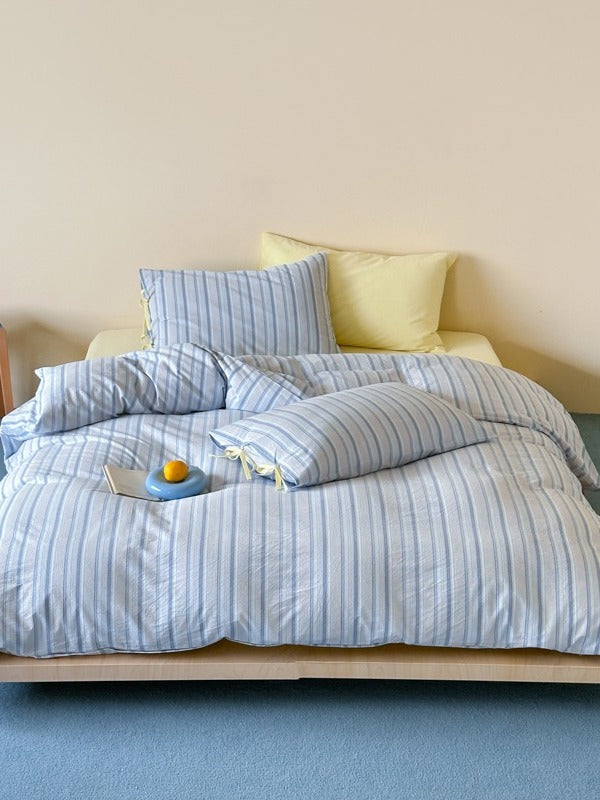Stripe Social Washed Cotton Duvet Cover original reference image 16