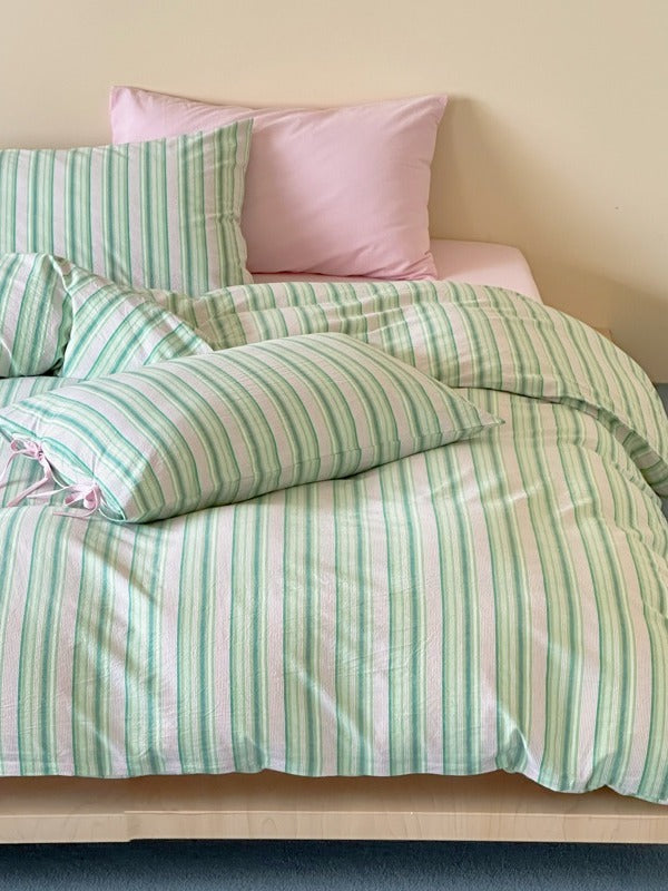 Stripe Social Washed Cotton Duvet Cover original reference image 17