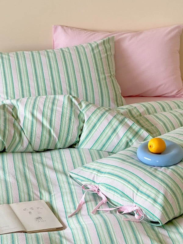 Stripe Social Washed Cotton Duvet Cover original reference image 18