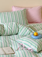 Stripe Social Washed Cotton Duvet Cover original reference image 18