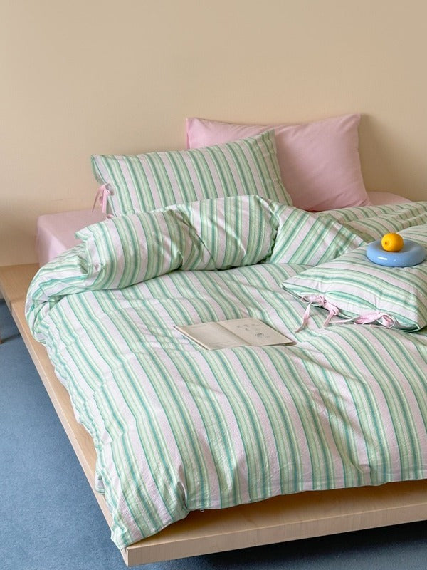 Stripe Social Washed Cotton Duvet Cover original reference image 19
