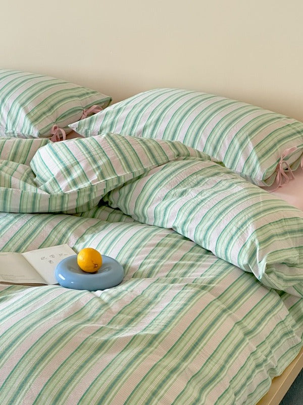 Stripe Social Washed Cotton Duvet Cover original reference image 20