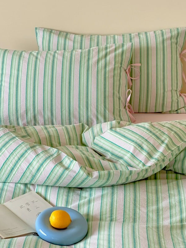 Stripe Social Washed Cotton Duvet Cover original reference image 21