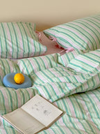 Stripe Social Washed Cotton Duvet Cover original reference image 22
