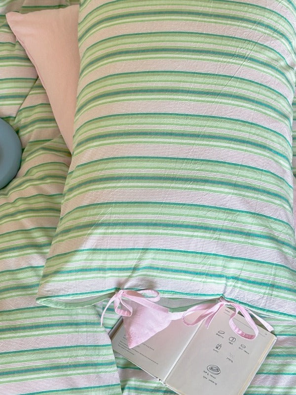 Stripe Social Washed Cotton Duvet Cover original reference image 23