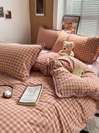 Sunnyside Cotton Plaid Duvet Cover Set original reference image 4