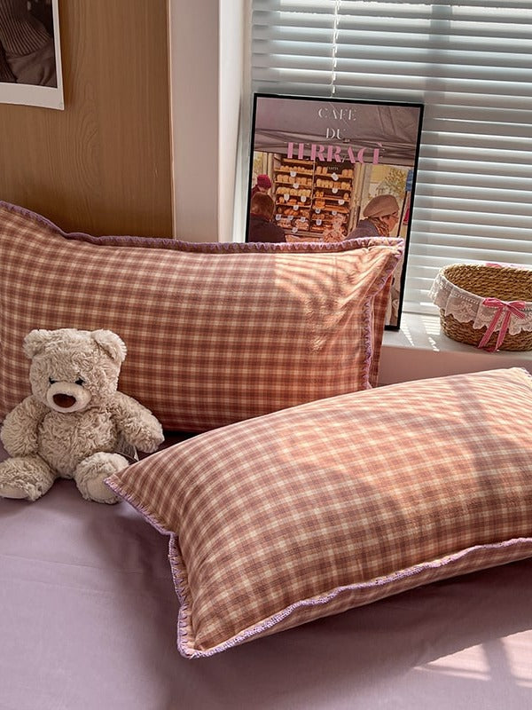 Sunnyside Cotton Plaid Duvet Cover Set original reference image 5