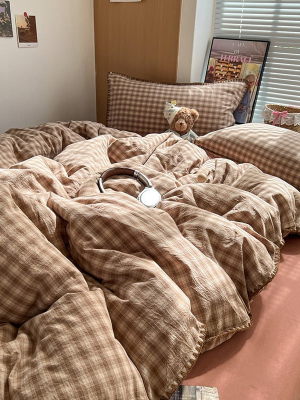 Sunnyside Cotton Plaid Duvet Cover Set original reference image 9