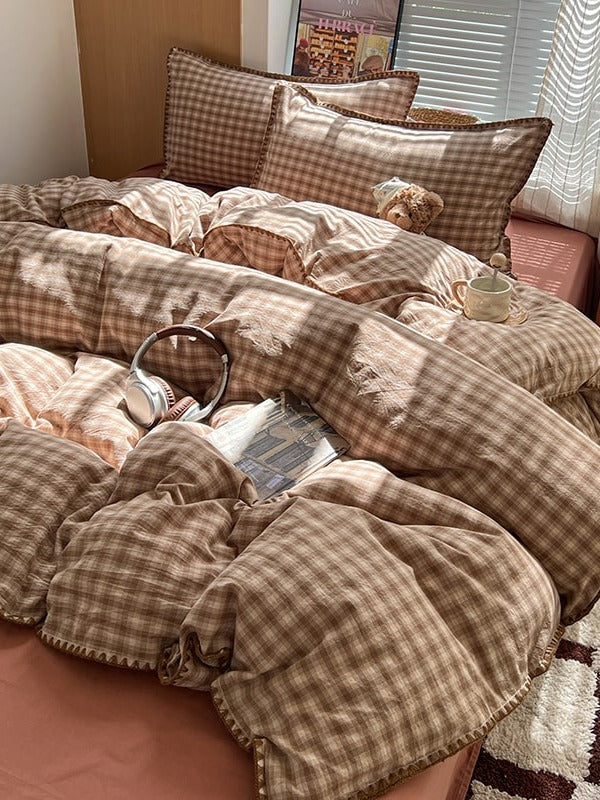 Sunnyside Cotton Plaid Duvet Cover Set original reference image 10