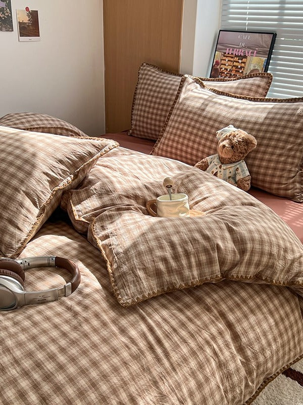 Sunnyside Cotton Plaid Duvet Cover Set original reference image 11