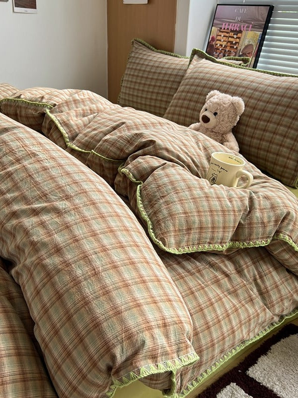 Sunnyside Cotton Plaid Duvet Cover Set original reference image 13