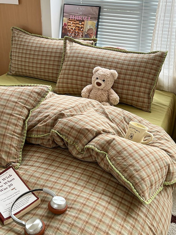 Sunnyside Cotton Plaid Duvet Cover Set original reference image 14