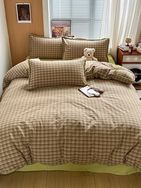 Sunnyside Cotton Plaid Duvet Cover Set original reference image 15
