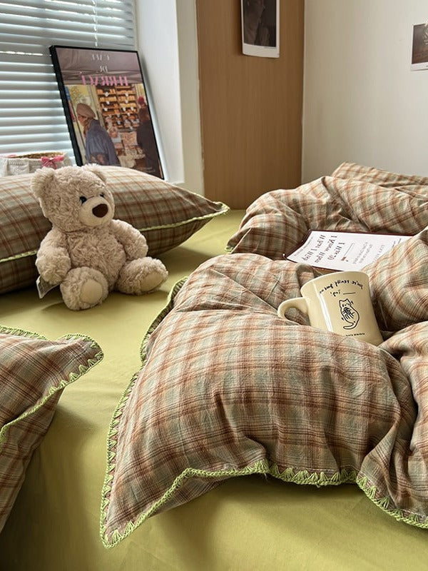 Sunnyside Cotton Plaid Duvet Cover Set original reference image 18