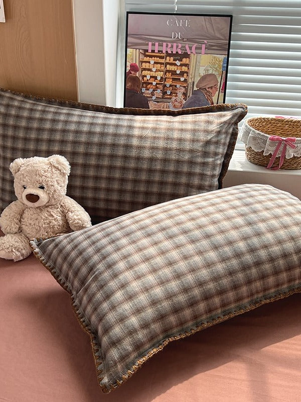 Sunnyside Cotton Plaid Duvet Cover Set original reference image 22