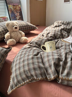Sunnyside Cotton Plaid Duvet Cover Set original reference image 24