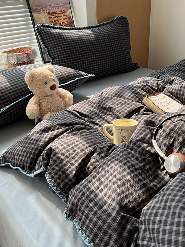 Sunnyside Cotton Plaid Duvet Cover Set original reference image 25