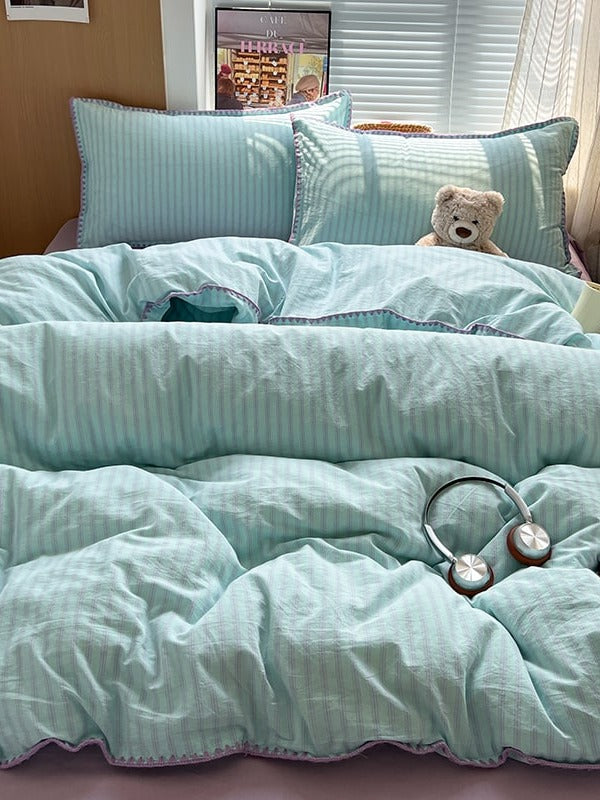 Sunnyside Cotton Plaid Duvet Cover Set original reference image 32