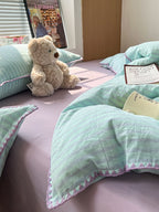 Sunnyside Cotton Plaid Duvet Cover Set original reference image 36