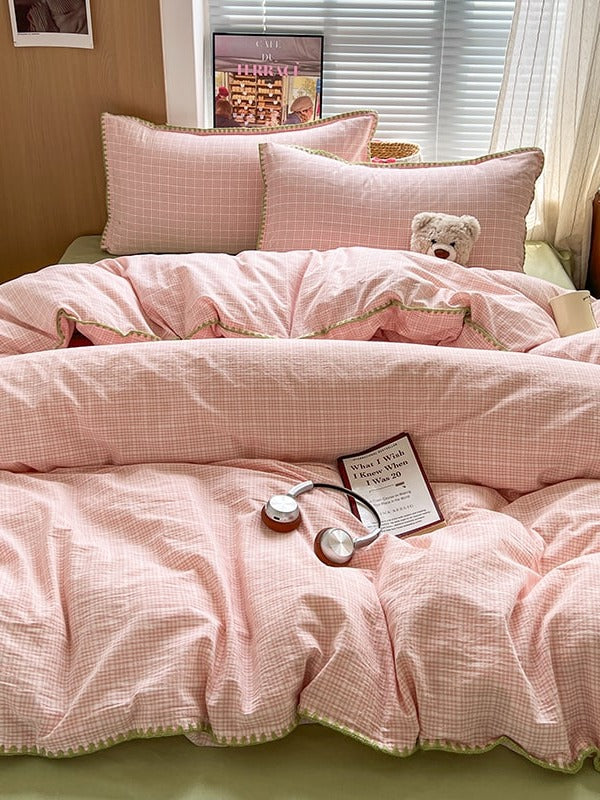 Sunnyside Cotton Plaid Duvet Cover Set original reference image 43