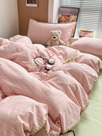 Sunnyside Cotton Plaid Duvet Cover Set original reference image 46