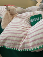 Sweet Stripes Duvet Cover - Hot Pink