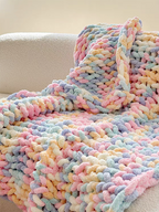 Tie-dyed Chunky Knitted Blanket