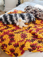 Tie-dyed Chunky Knitted Blanket