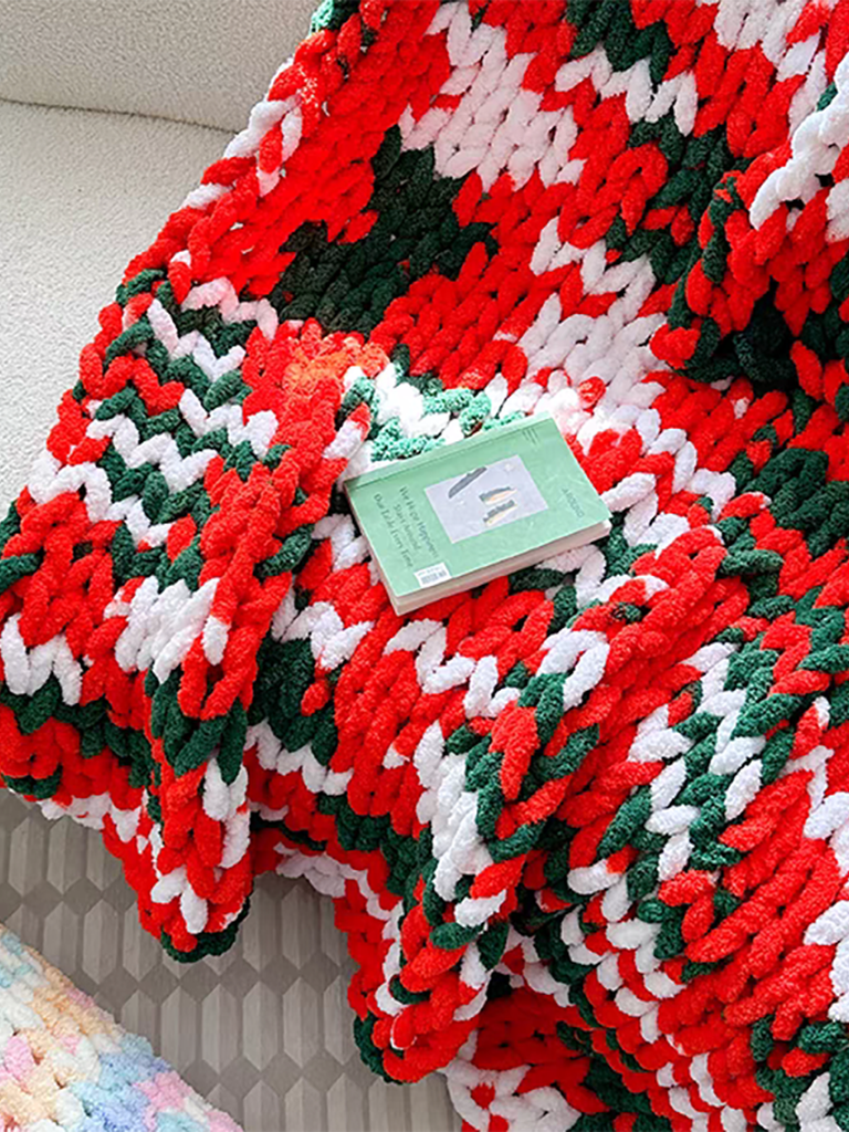 Tie-dyed Chunky Knitted Blanket